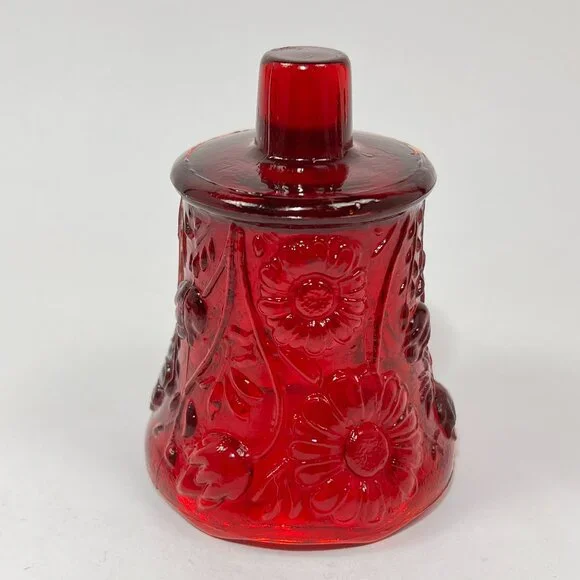 Vtg Homco Daisy Floral Red Glass Peg Votive Candle Holder Home Interiors Glows - Picture 8 of 15